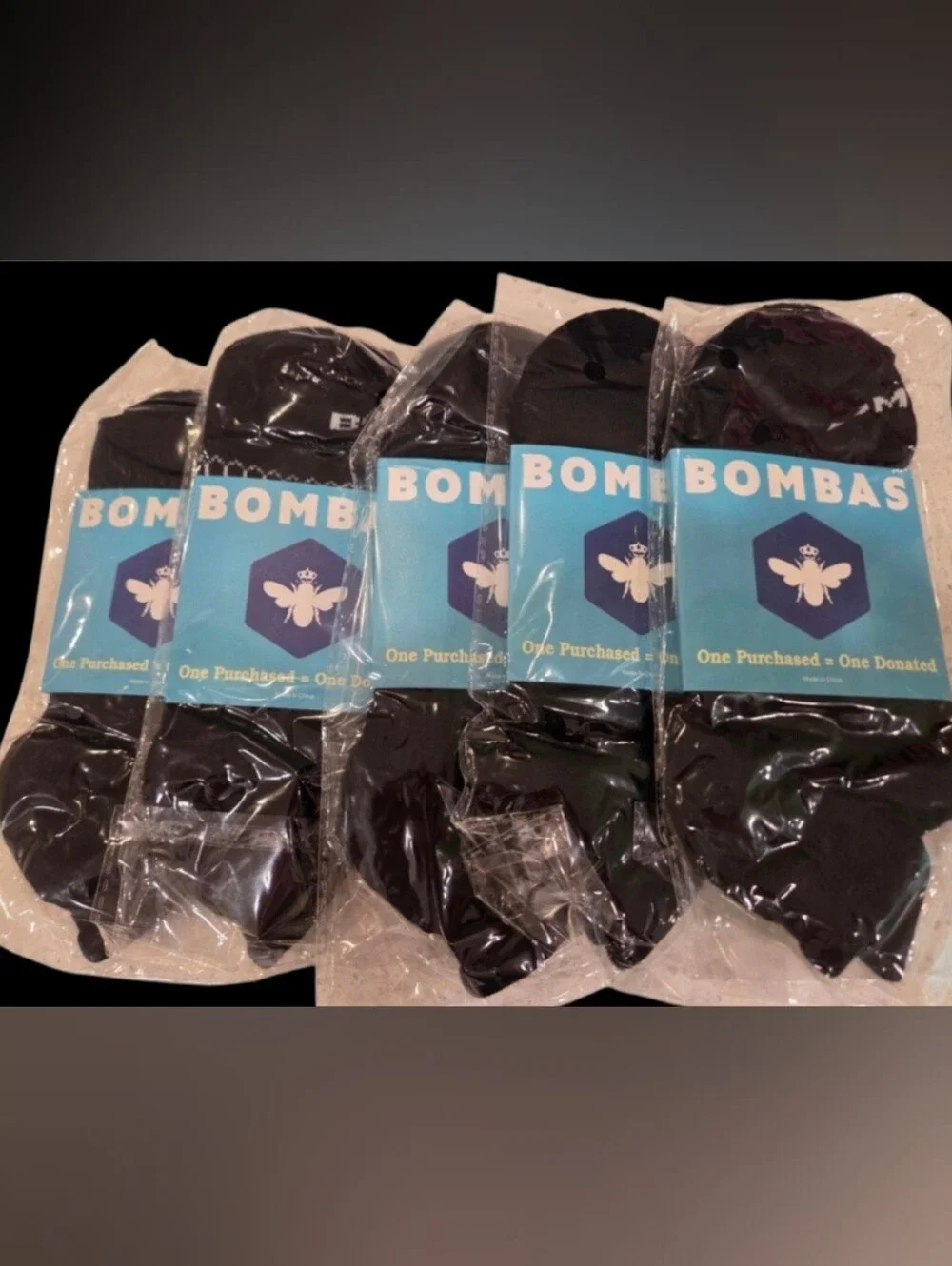 Bombas Medium Ankle Socks Black & White 5 Pair BNWT Unisex Honeycomb Arch Suppor